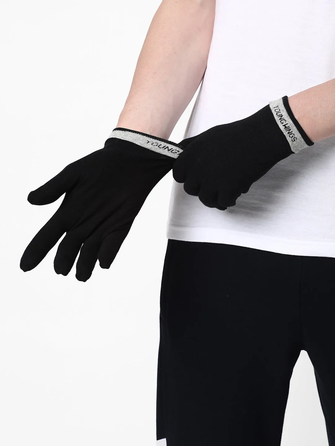 Men's Antibacterial Dri-Fit Polyester Hand Gloves - Pack of 2 Pairs