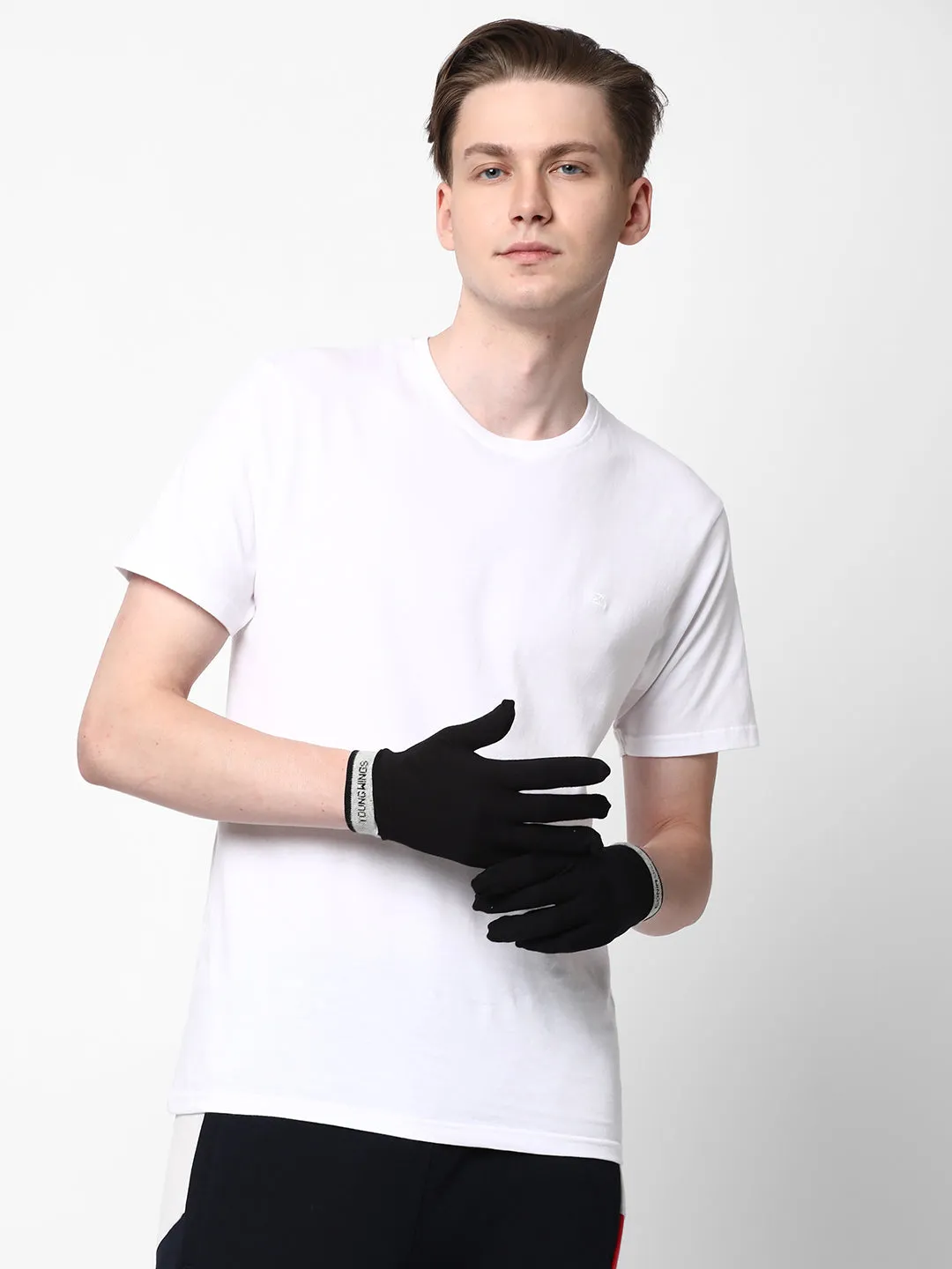 Men's Antibacterial Dri-Fit Polyester Hand Gloves - Pack of 2 Pairs