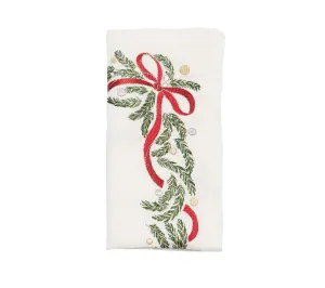 Merry and Bright Napkin in White, Red & Green, Set of 4