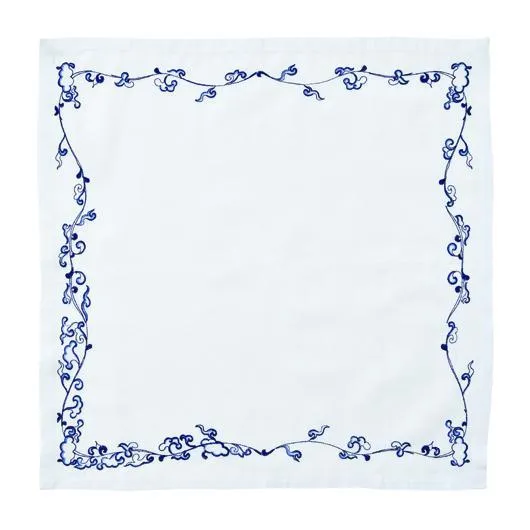 Ming Border Napkin in White & Navy, Set of 4