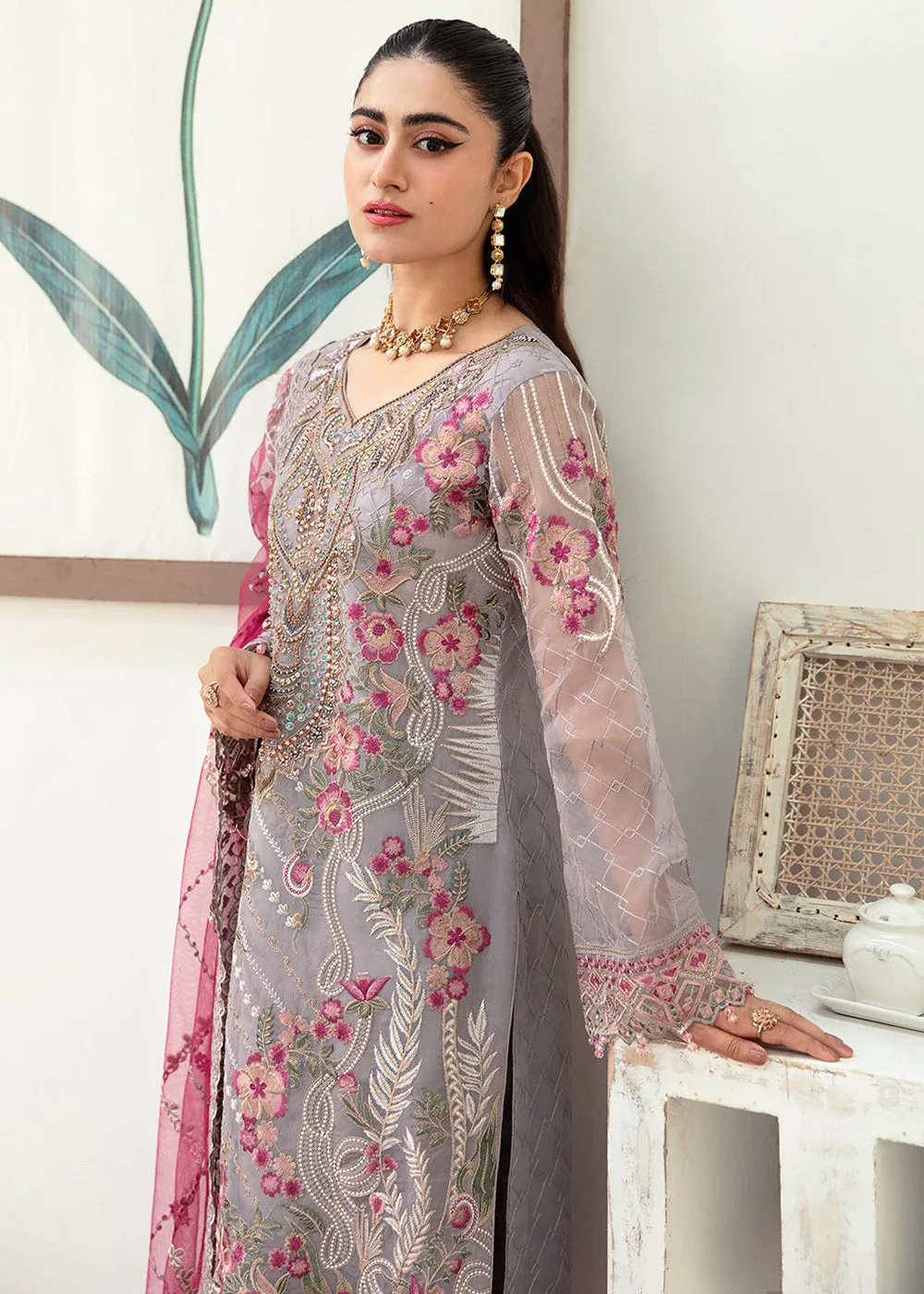 Minhal Organza Collection Vol 10 by Ramsha | M-1008