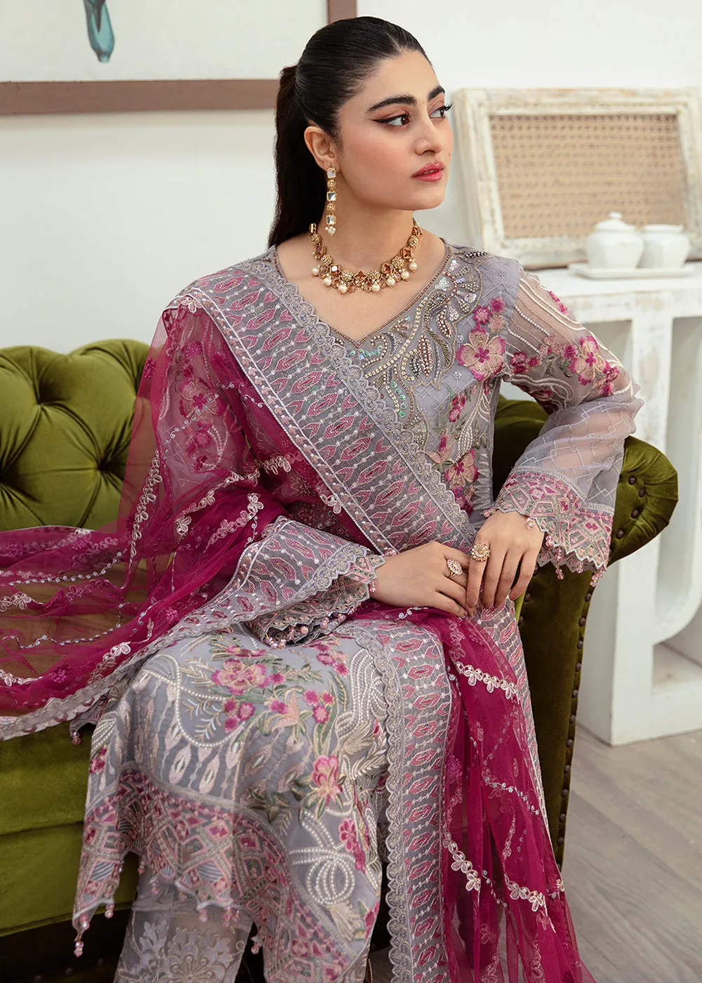 Minhal Organza Collection Vol 10 by Ramsha | M-1008