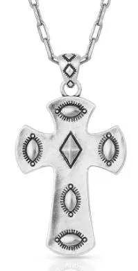 Montana Silversmith Metal Studded Cross Necklace