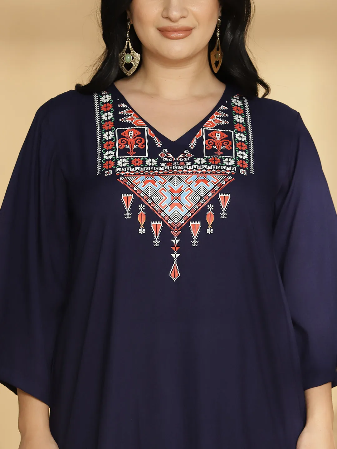 Navy Rayon Kurti - Jwala