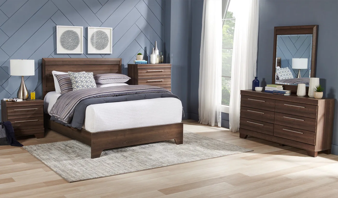 Odense Queen Bed - Grey