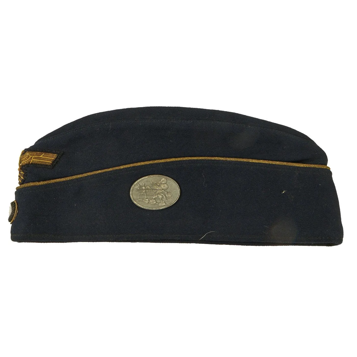 Original German WWII Kriegsmarine Navy Officer's M38 Overseas Cap with 32nd Minesweeper Flotilla Badge - Schiffchen