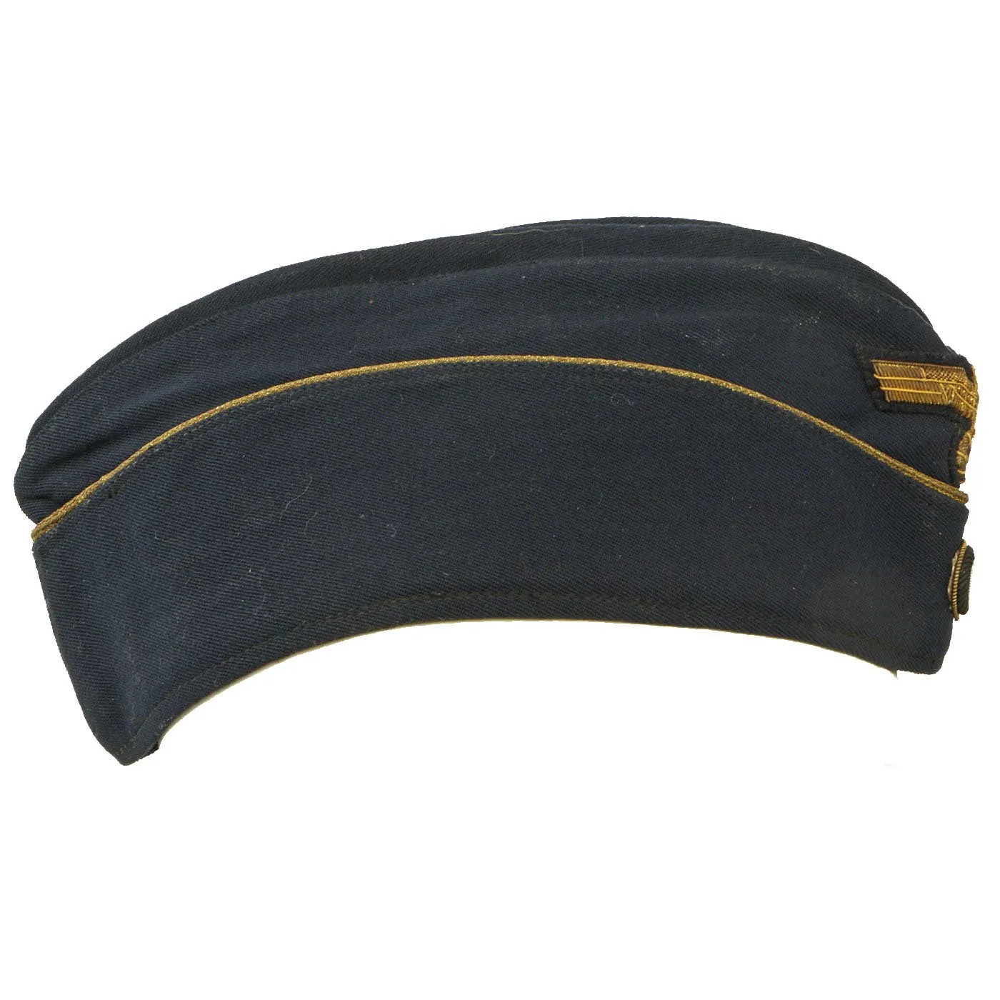 Original German WWII Kriegsmarine Navy Officer's M38 Overseas Cap with 32nd Minesweeper Flotilla Badge - Schiffchen