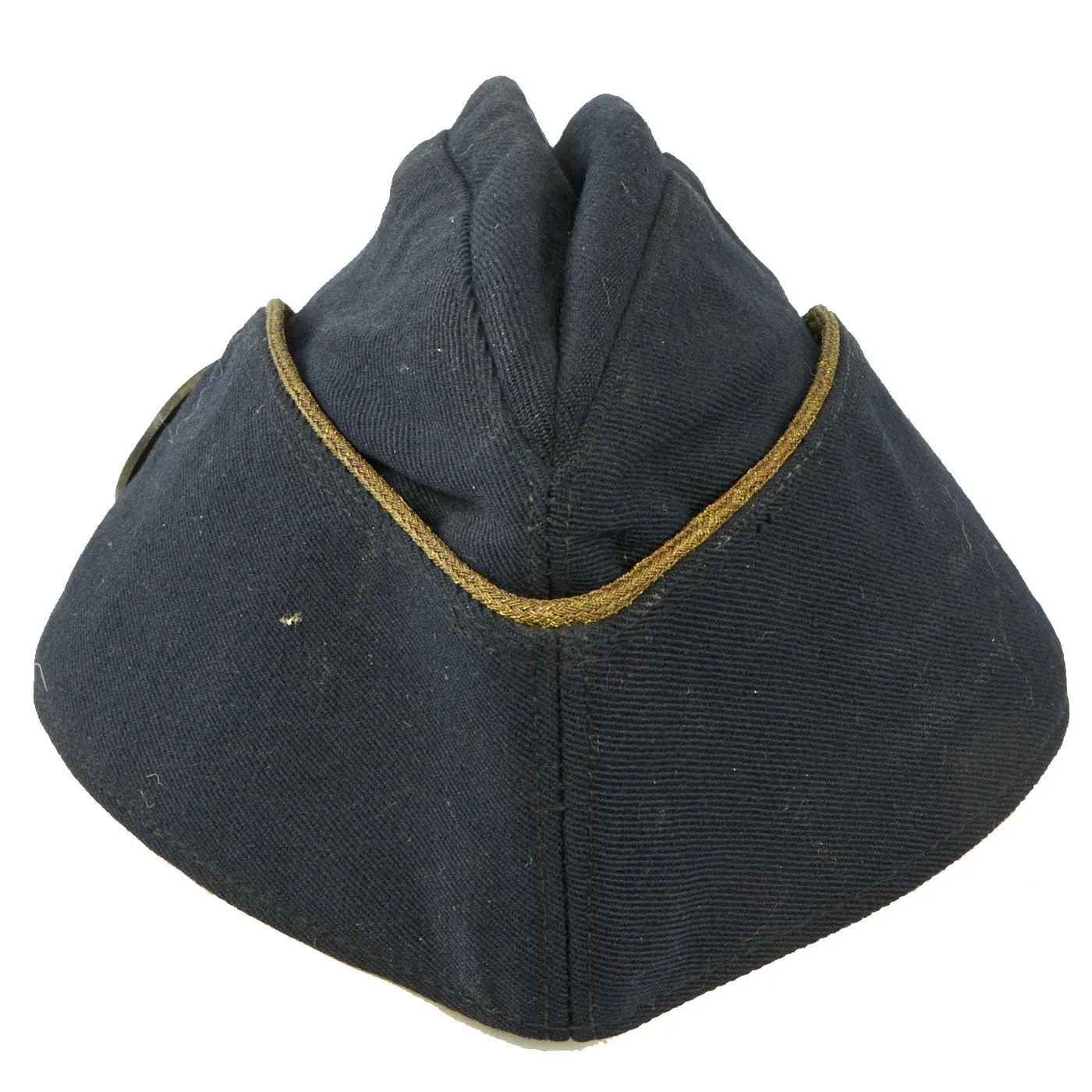 Original German WWII Kriegsmarine Navy Officer's M38 Overseas Cap with 32nd Minesweeper Flotilla Badge - Schiffchen