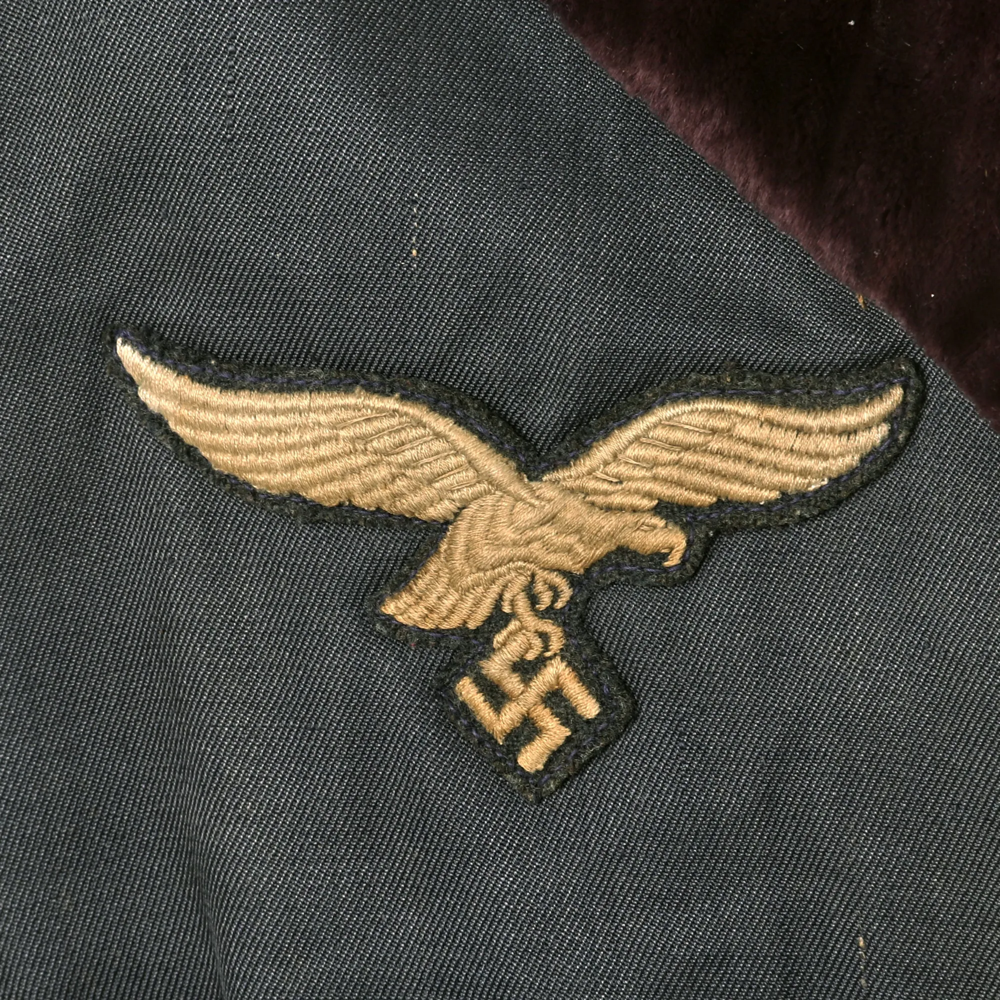 Original German WWII Luftwaffe Blue Electric Heated Leutnant Officer's Winter Flying Jacket - RBNr. Marked