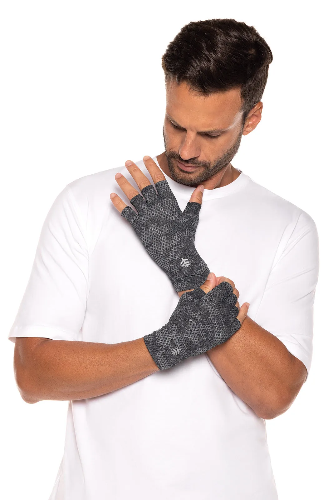 Ouray UV Fingerless Sun Gloves  |  Charcoal Coolibar Camo