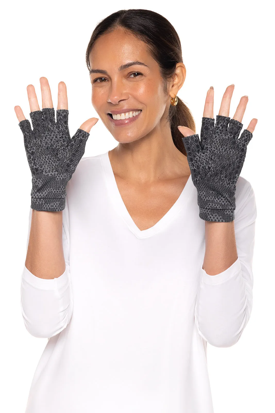 Ouray UV Fingerless Sun Gloves  |  Charcoal Coolibar Camo