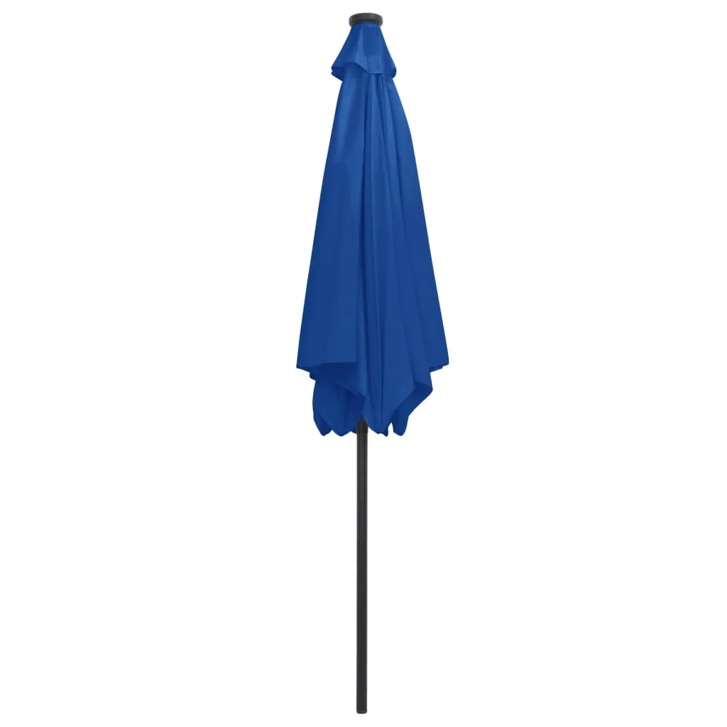 Parasol with LED Lights and Aluminium Pole 300 cm Azure Blue