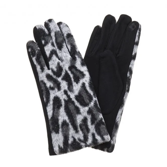 Park Lane Animal Print Gloves Grey