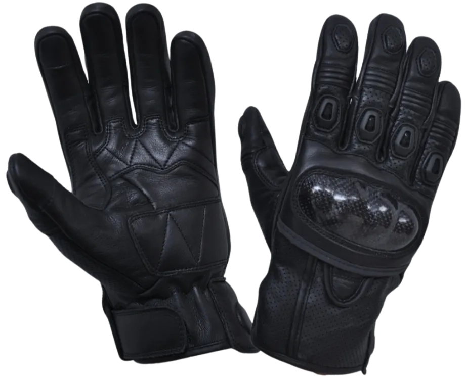 Perforated Knuckle Armor Riding Gloves