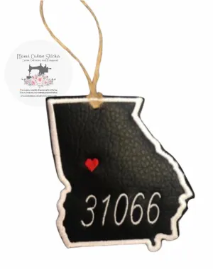 Personalized State and Zip Code Ornament, Personalized Gifts, Hostess Gift, Rustic Farmhouse Decor,Dorm Decor