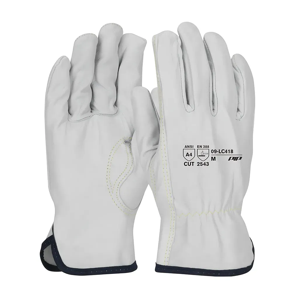 PIP 09-LC418/XS Premium Grade Top Grain Goatskin Leather Drivers Glove with Aramid Blended Lining - Keystone Thumb