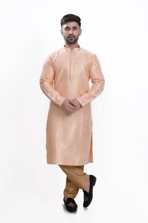 Powder peach mens kurta pyjama set