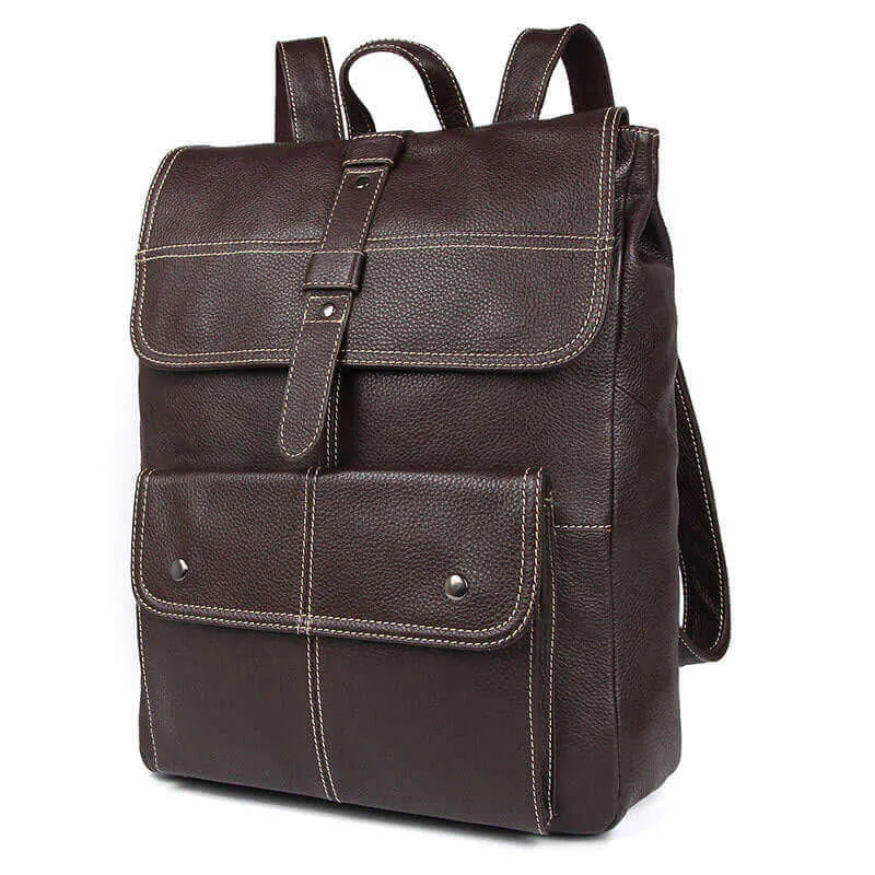 Premium Genuine Leather Backpack - Fits 15.6" Laptop