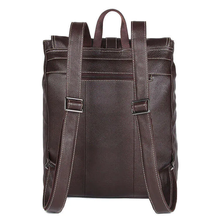 Premium Genuine Leather Backpack - Fits 15.6" Laptop