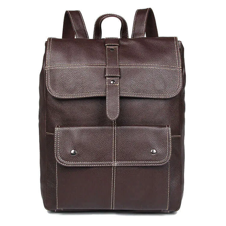 Premium Genuine Leather Backpack - Fits 15.6" Laptop