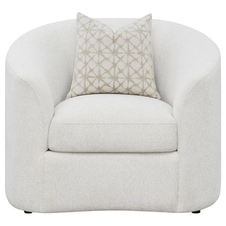 Rainn - Boucle Upholstered Sloped Arm Accent Chair - Latte