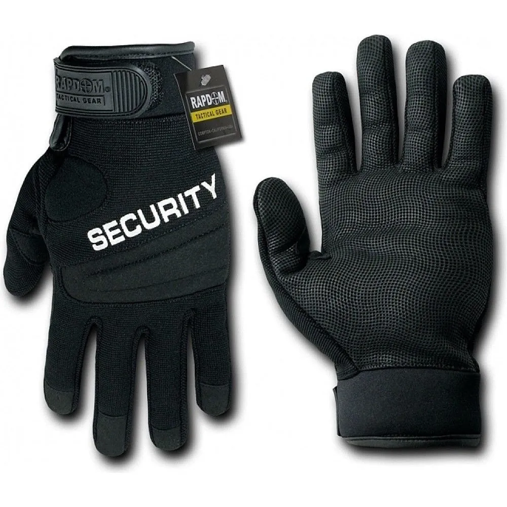 RapDom Tactical Security Black Digital Leather Duty Gloves