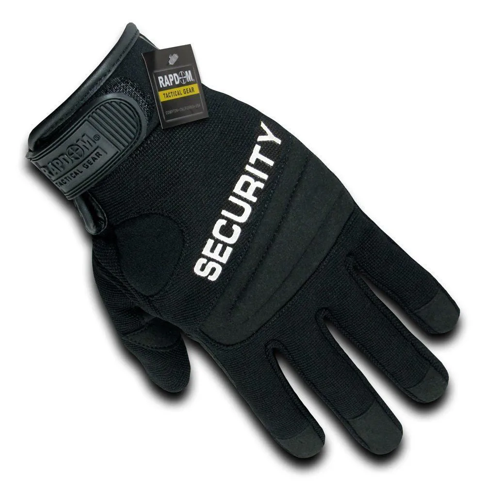 RapDom Tactical Security Black Digital Leather Duty Gloves