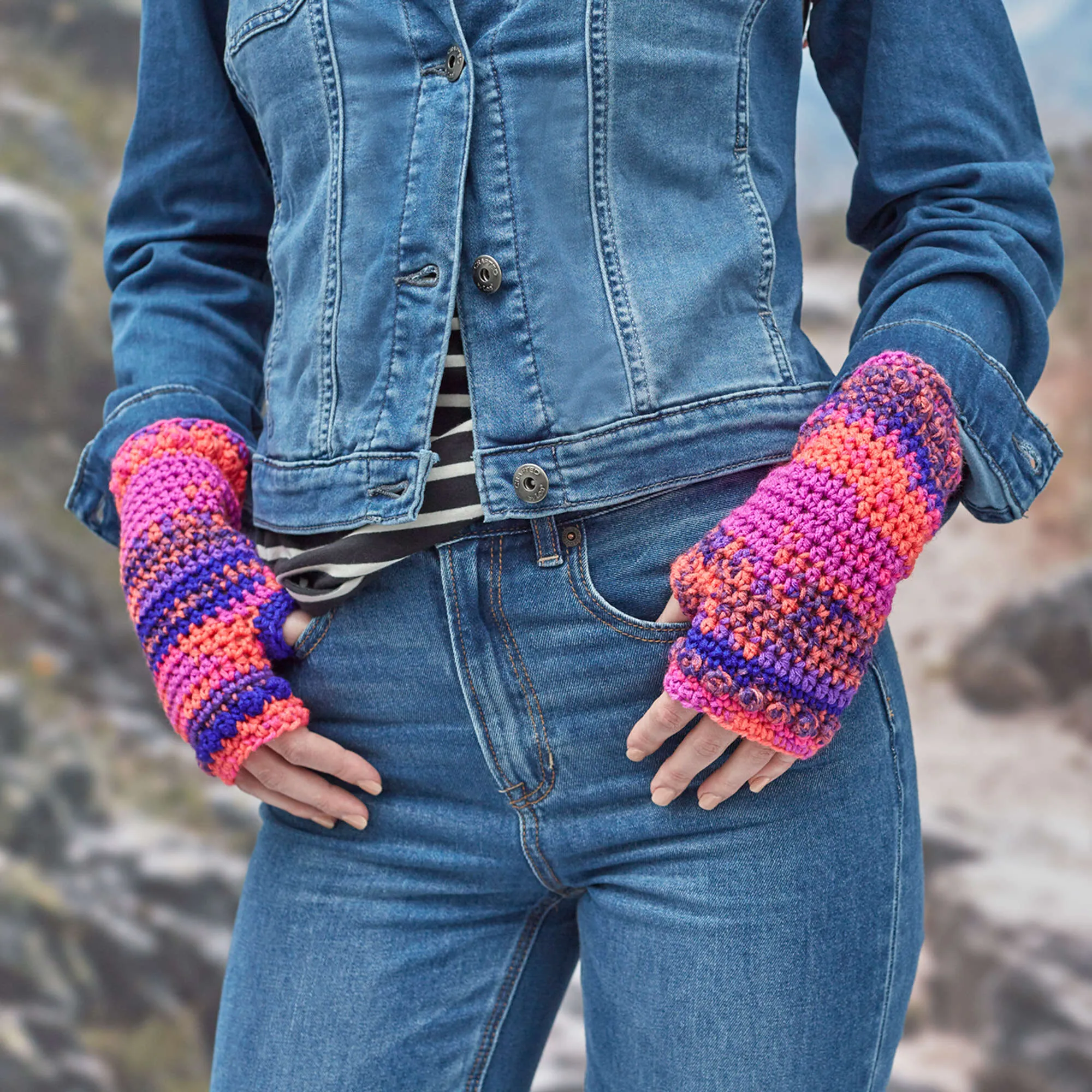 Red Heart Crochet Flamenco Wristers