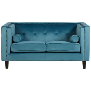 Regina 2-Seater Sofa in Blue Velvet