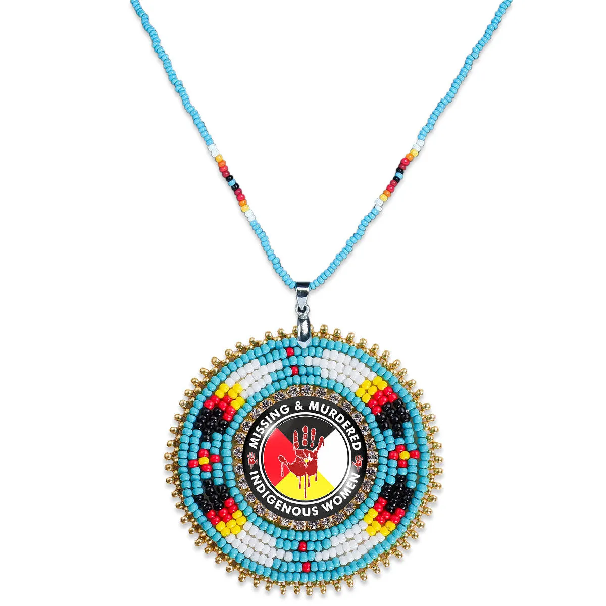 SALE 50% OFF - MMIW Handmade Beaded Wire Necklace Pendant For Women With Native American Style