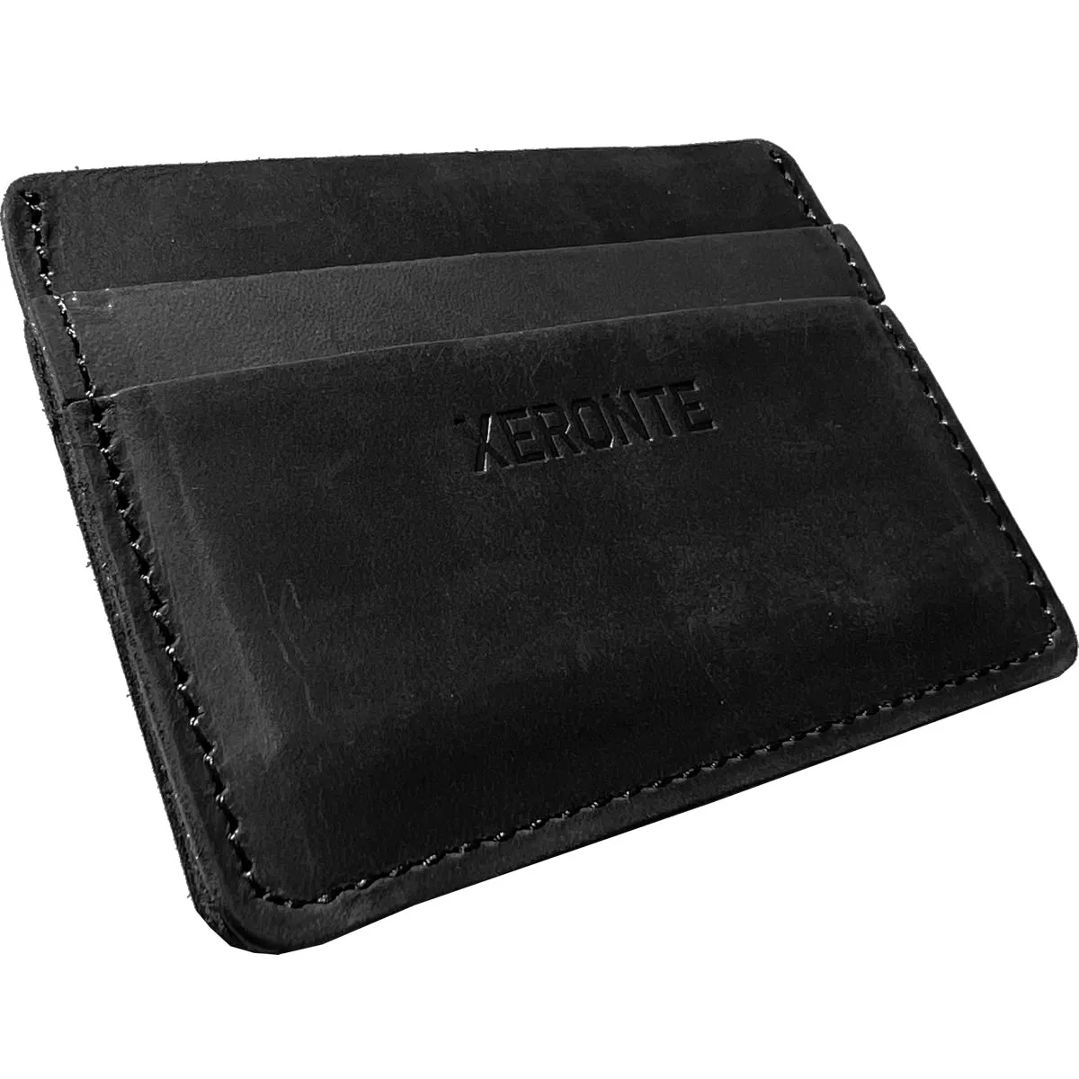 Slim Black Leather Credit Card Holder Wallet