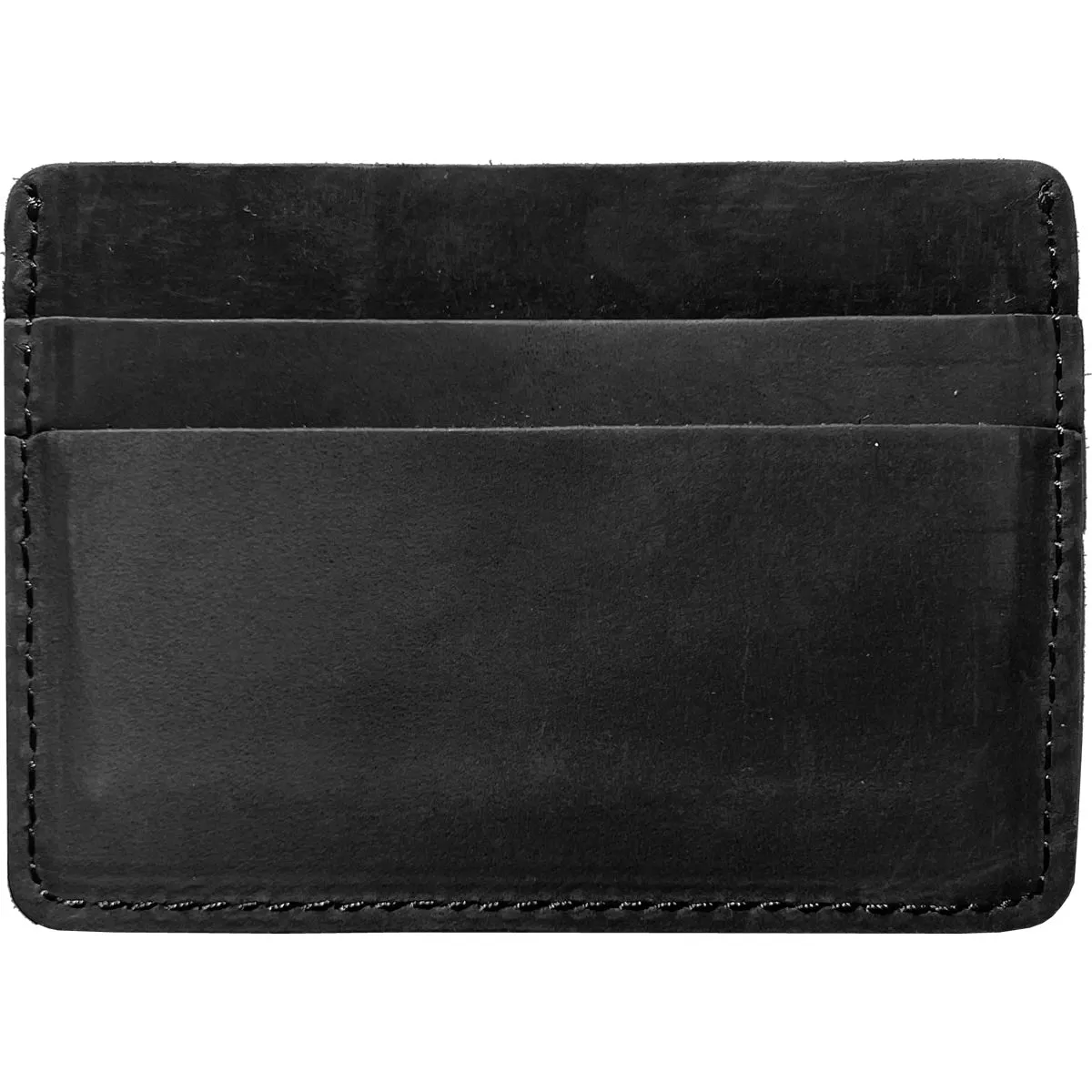 Slim Black Leather Credit Card Holder Wallet