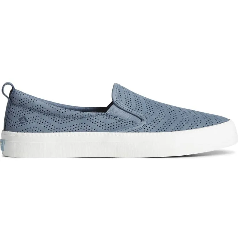 SPERRY CREST TWIN GORE PERFORATED LEATHER SLIP ON SNEAKER WOMEN'S - FINAL SALE!