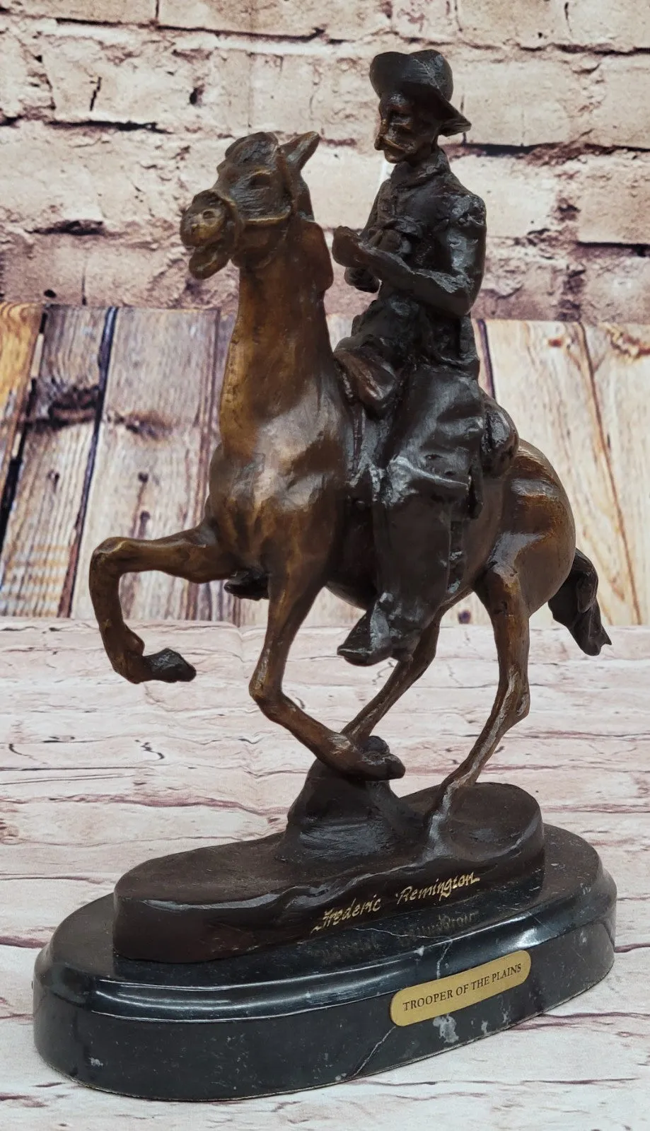 Trooper of The Plains by Frederic Remington western Desktop BRONZE STATUE FIGURE