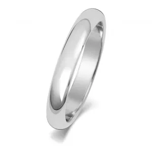 Wedding Band  9ct D Shape 3mm Wedding  Ring W103WL