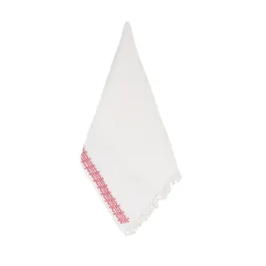 WHITE LINEN SHAWL ANTIQUE PINK IBRAHIM