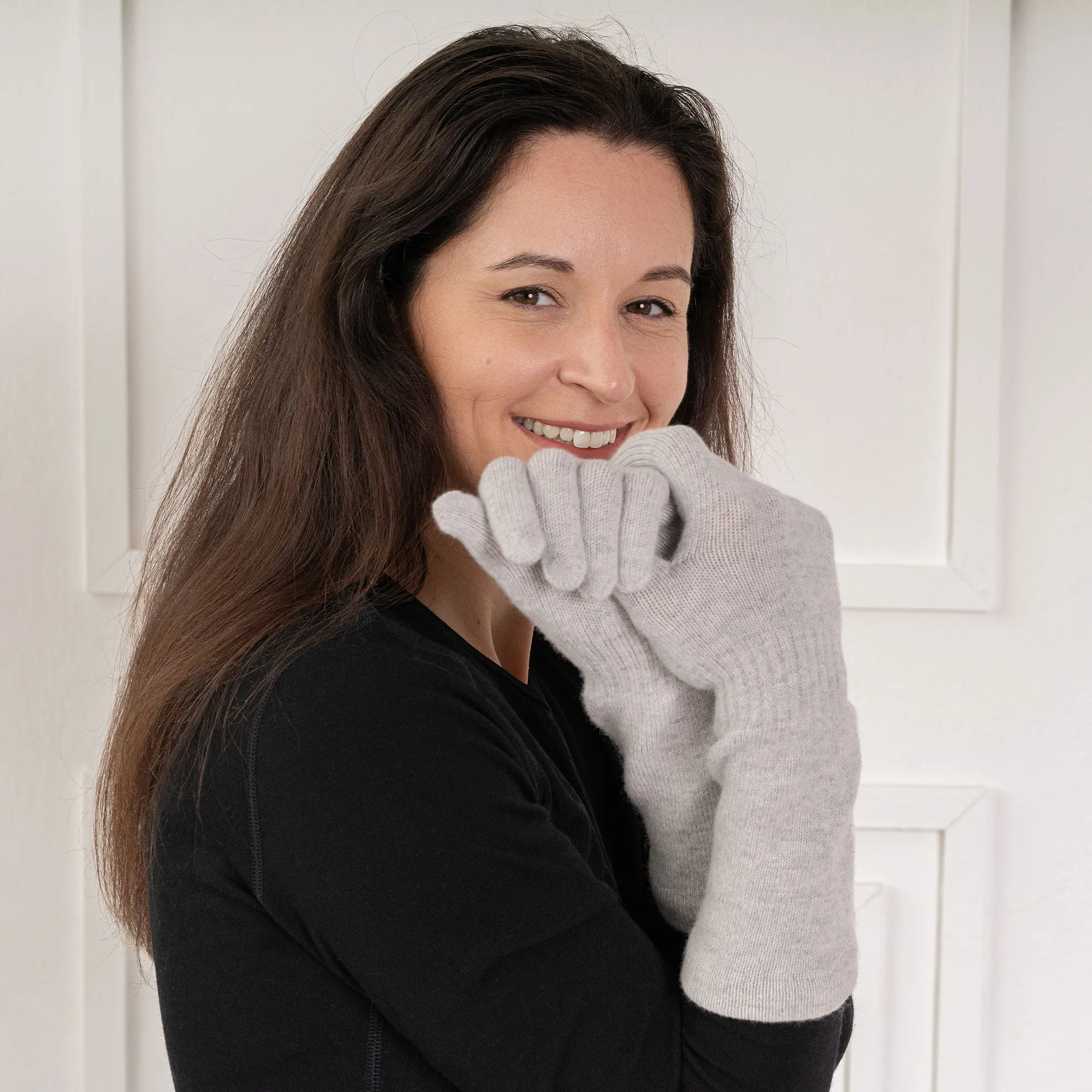 Women's Knit Long Gloves Cashmere Blend